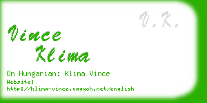 vince klima business card